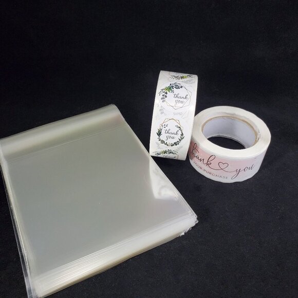 Thank you stickers and clear cello bags bundle for packaging - Picture 4 of 10